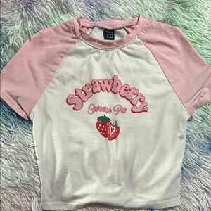 SHEIN Pink and White Short Sleeve Tees with Playful Graphics